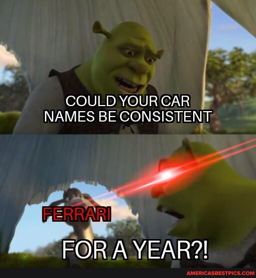 COULD YOUR CAR NAMES BE CONSISTENT
FOR A