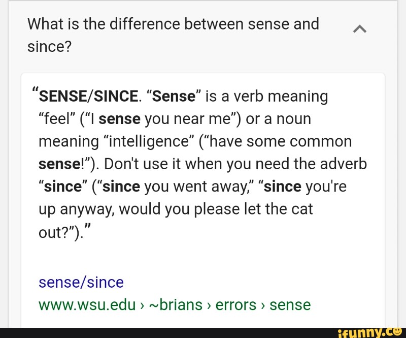 I Get The Sense Meaning