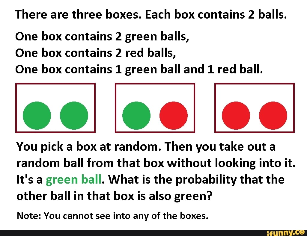 There Are Three Boxes. Each Box Contains 2 Balls. One Box Contains 2 ...