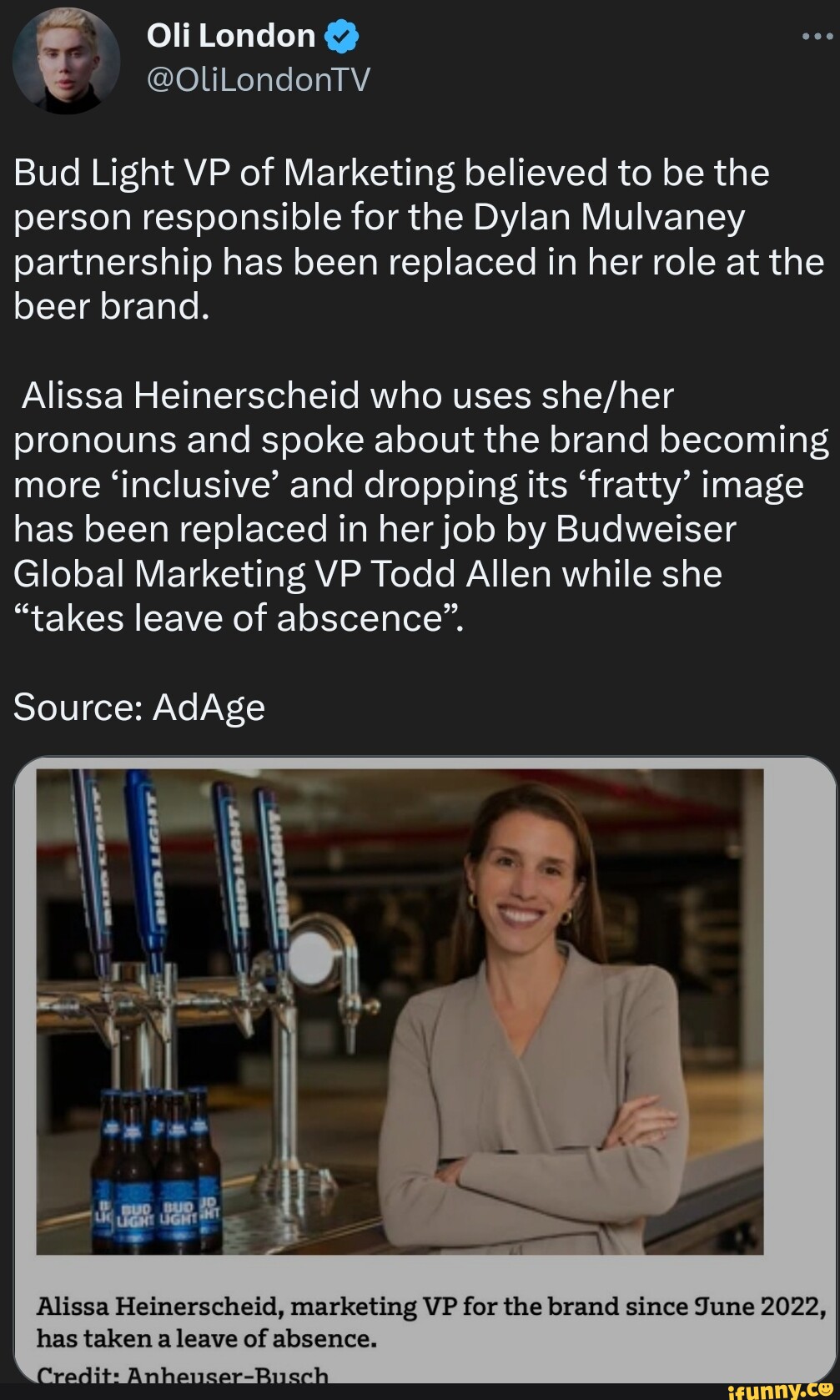 Bud Light VP Of Marketing Believed To Be The Person Responsible For The   Addcecfd31cbe6a17eda66dca8e50344fcd5811f35d855b5bf5bcb6a5fd8b92a 1 