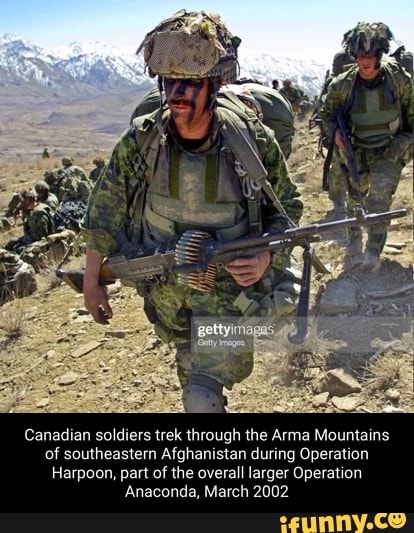 Canadian soldiers trek through the Arma Mountains of southeastern ...