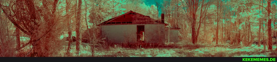 old, house, infrared, panorama