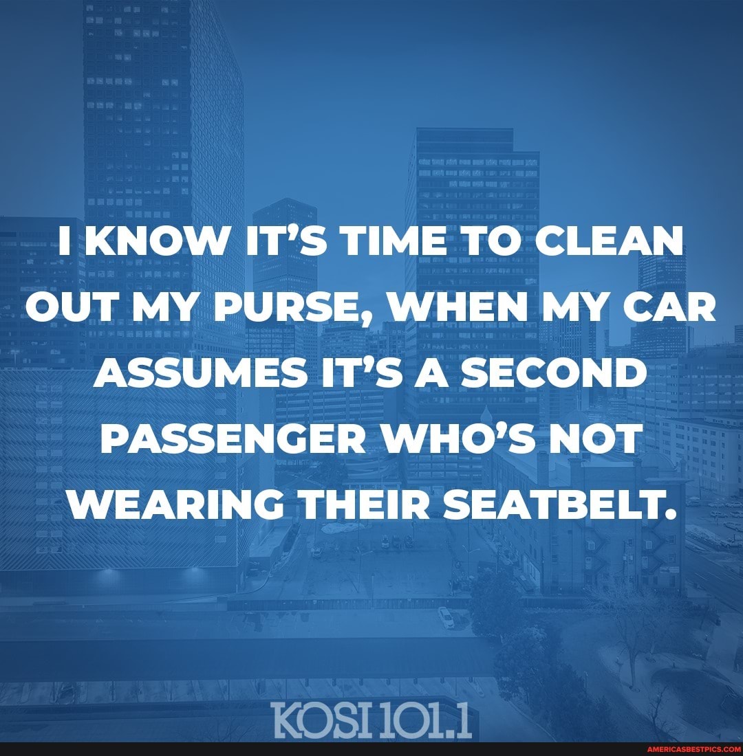 KNOW IT'S TIME TO CLEAN OUT MY PURSE, WHEN MY CAR ASSUMES IT'S A SECOND PASSENGER WHO'S NOT WEARING THEIR SEATBELT.