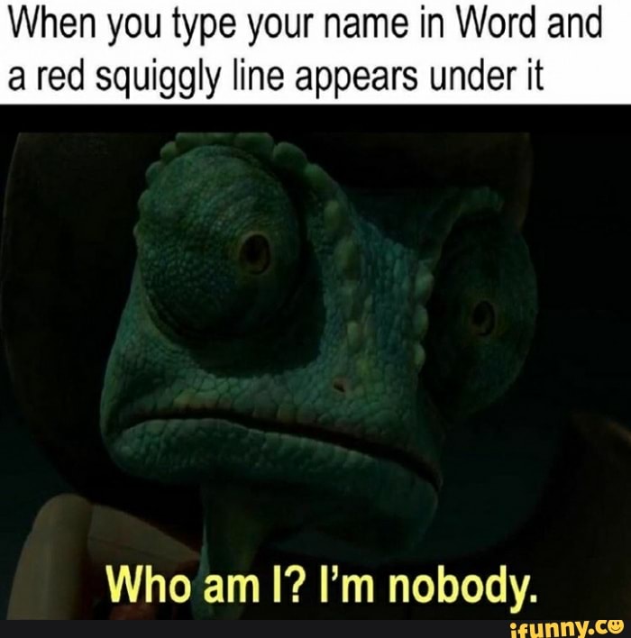When you type your name in Word and
a red squiggly line appears under it