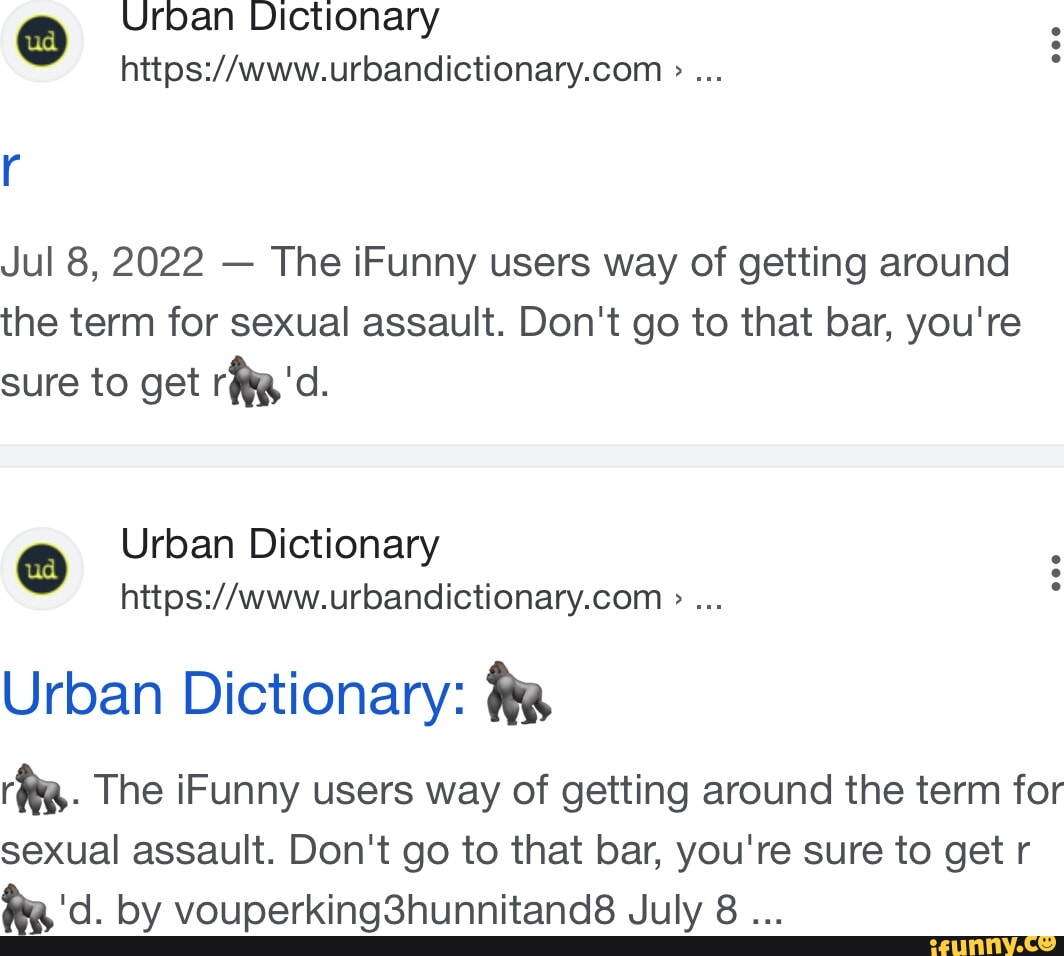 Urban Dictionary Jul 8, 2022 - The Funny users way of getting around the  term for sexual