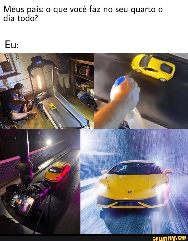 Meus pais: o que você faz no seu quarto o dia todo?
Eu: