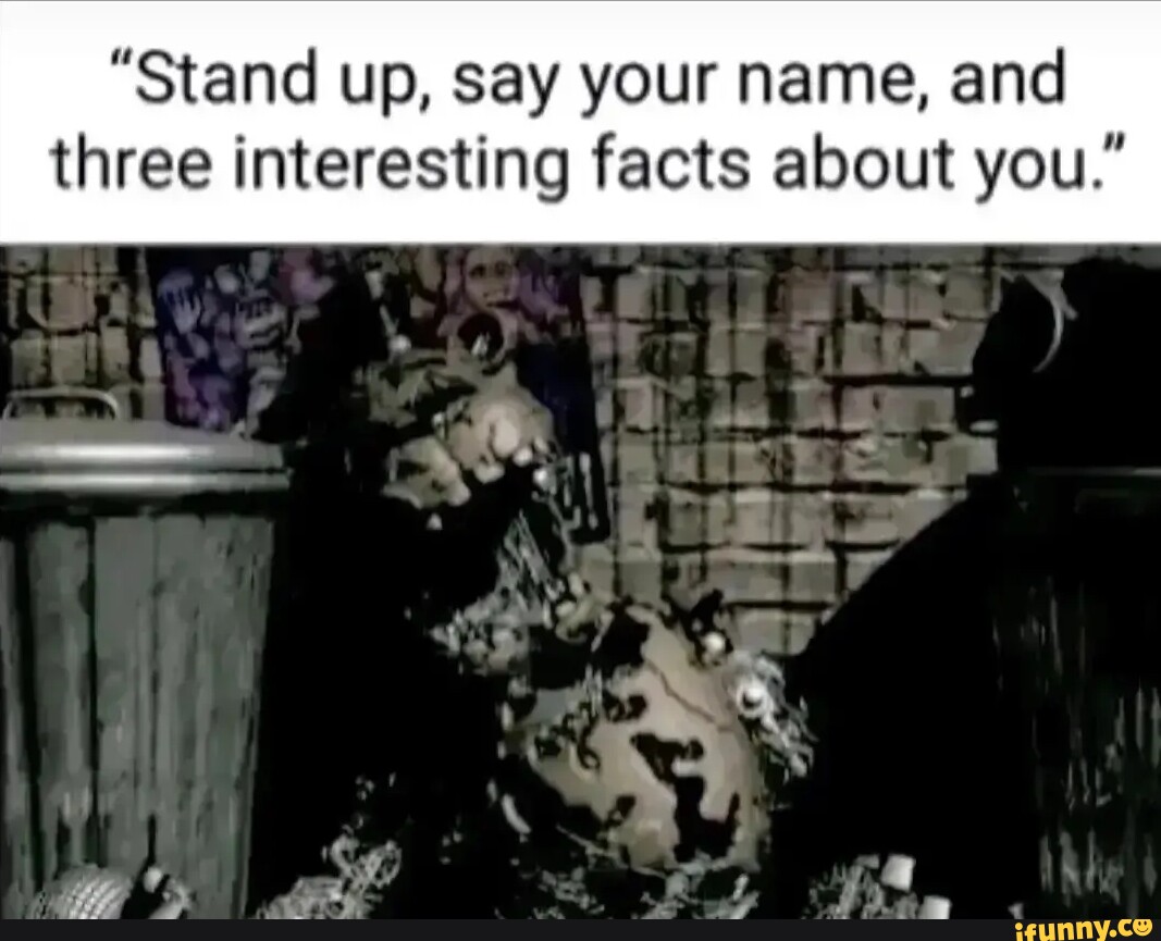  stand up say your name and three interesting facts about you ifunny