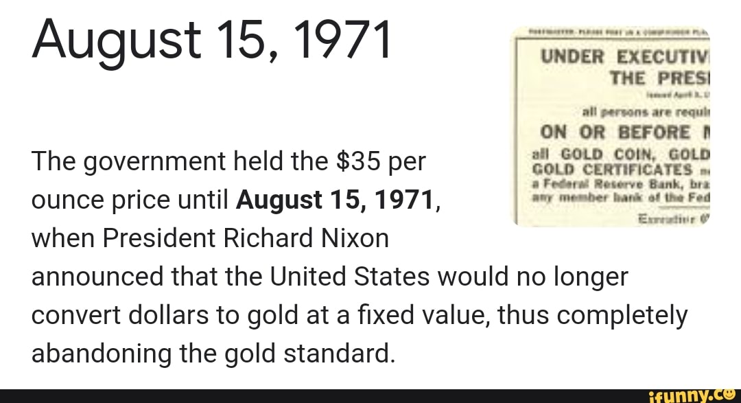 August 15, 1971 THE PRESI all persons are requ: ON OR BEFORE fi all GOLD  COIN,