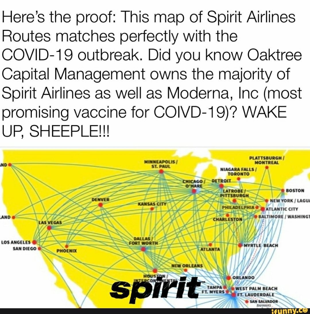 Here's the proof This map of Spirit Airlines Routes matches perfectly