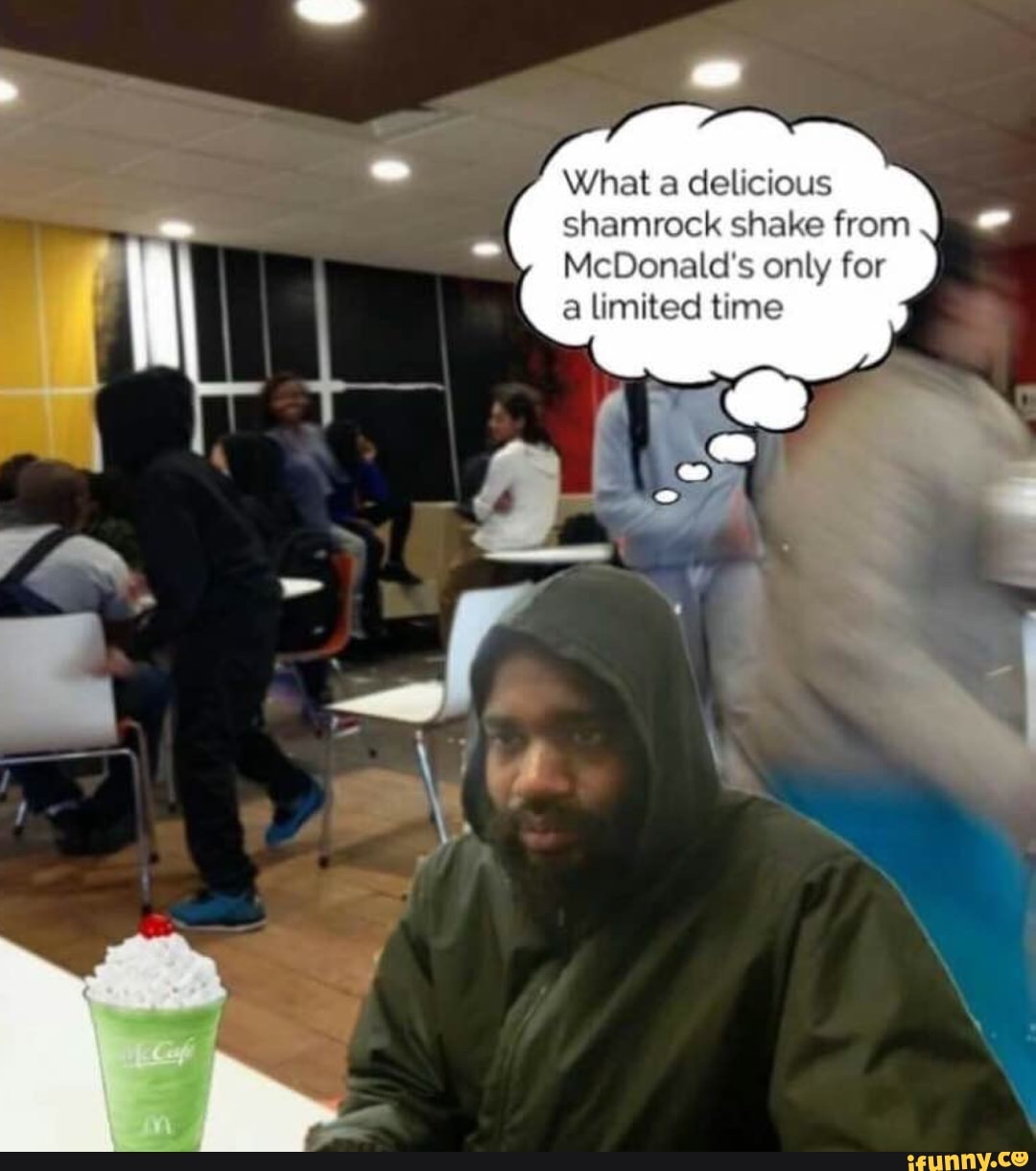 What a delicious
shamrock shake from
McDonald's only for
a limited time