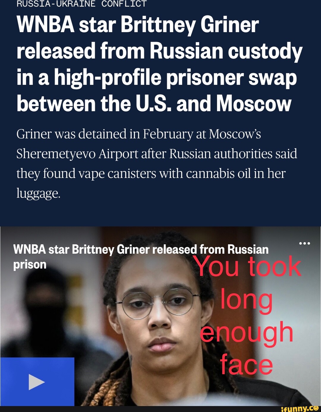 RUSSTA-UKRAINE CONFLICT WNBA Star Brittney Griner Released From Russian ...