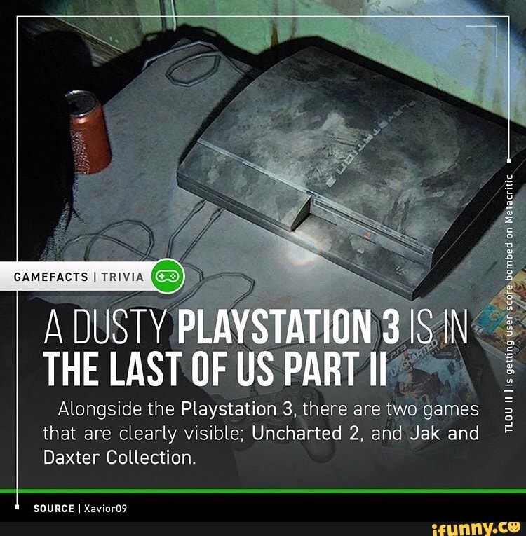 Alongside the Playstation 3, there are tw
g
that are clearly visible; Uncharted 2, and Jak and
Daxter Collection.
TLOU
I