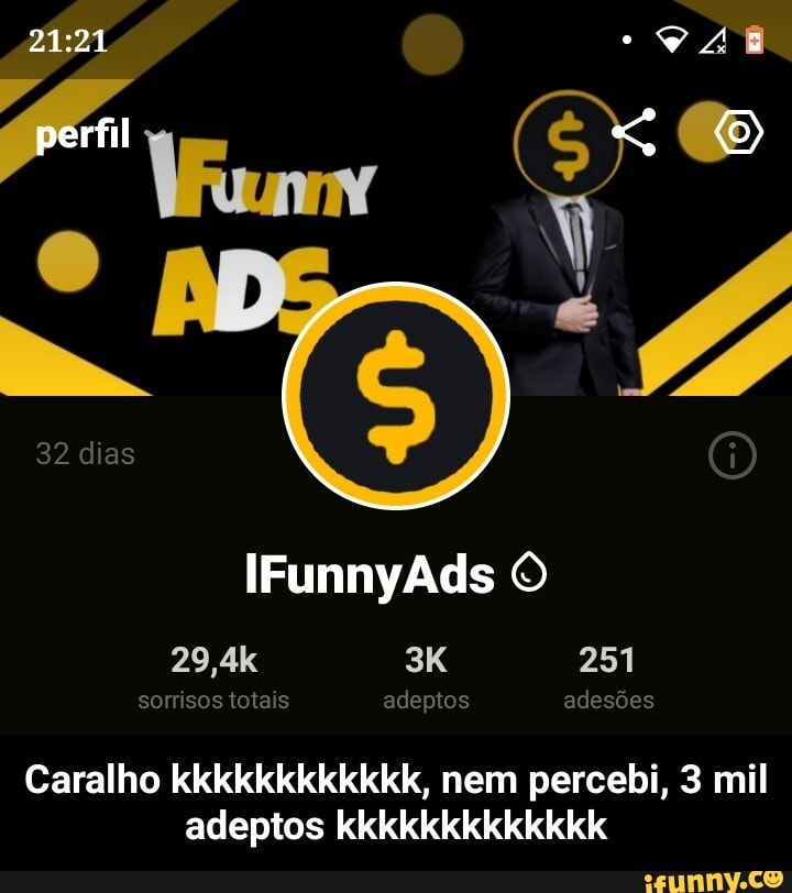 perfil
dia
IFunnyAds
29,4k 251 sorrisos totais adeptos adesões
Caralho kkkkkkkkkkkk, nem percebi, 3 mil adeptos kkkkkkkkkkkkk - Caralho kkkkkkkkkkkk, nem percebi, 3 mil adeptos kkkkkkkkkkkkk
