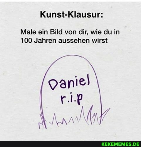 Male ein Bild von dir, wie du in
100 Jahren aussehen wirst