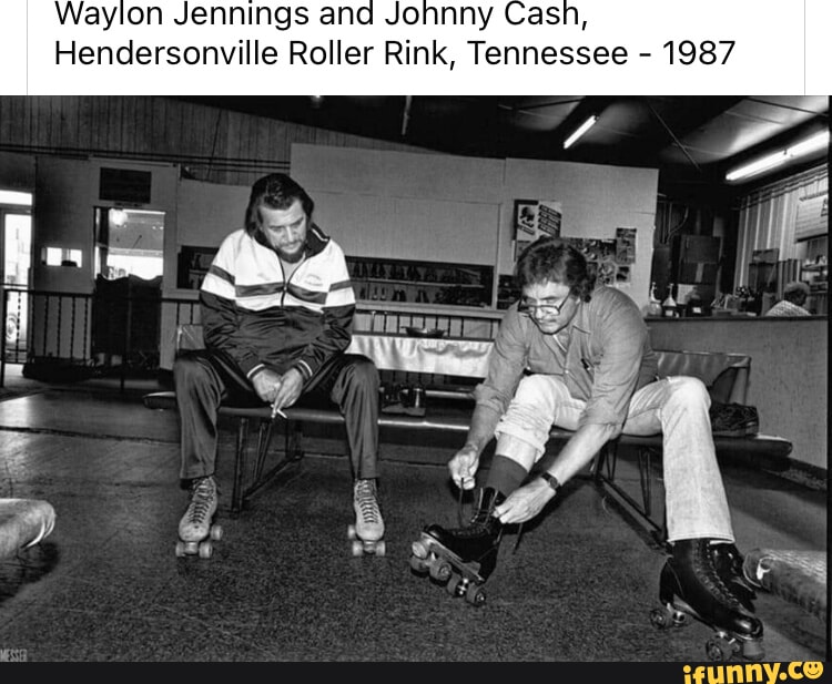 Waylon Jennings and Johnny Cash, Hendersonville Roller Rink, Tennessee