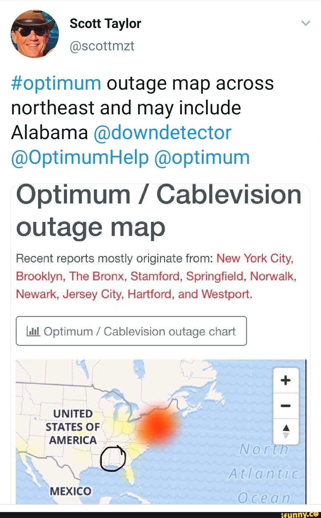 Optimum Outage Map Brooklyn Optimum Outage Map Across Northeast And May Include Alabama @Downdetector  @Optimumhelp @Optimum Optimum / Cablevision Outage Map