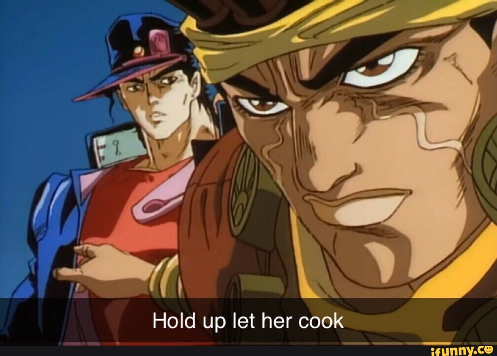 Let him cook что это. Джотаро 1993. Абдул Джоджо. Джоджо ова Джотаро. Jojo 1993 Jotaro.