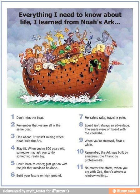 5 Don't ste to cres; just get on with
the job that needs to be done
11 no matter the storm, when you