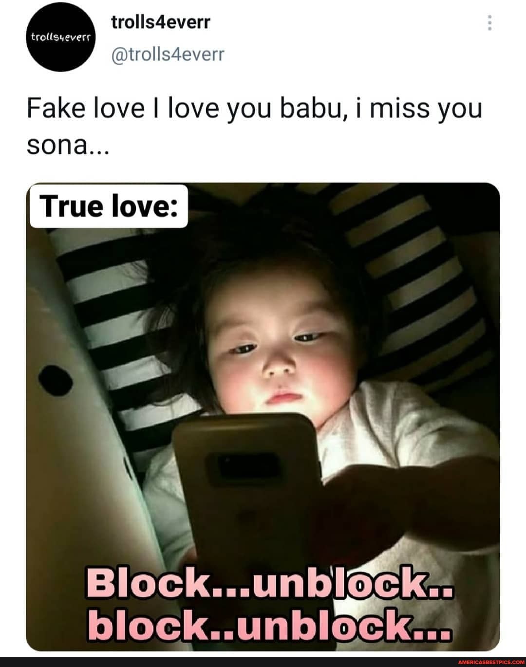 trollseverr
@wolls4everr
Fake love I love you babu, i miss you
sona...
True love:
pe block..unblockz..