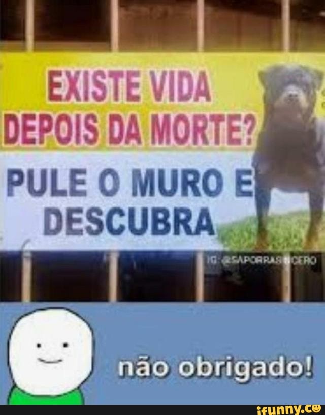 EXISTE
VIDA
DEPOIS
DA MORTE
PULE O MURO
k
DESCUBRA, ade