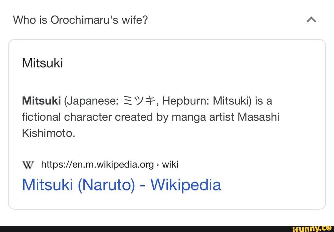 Mitsuki, Wiki Naruto