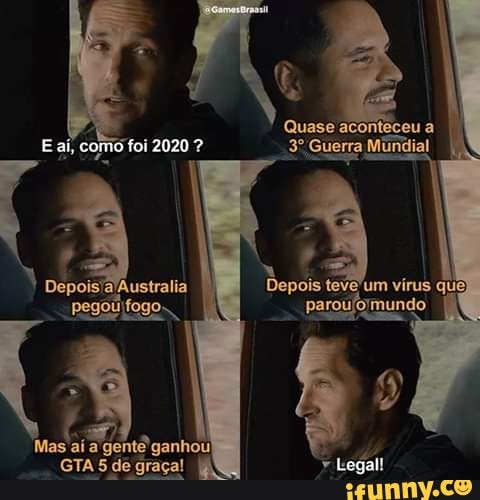 Quase aconteceu a
_3° Guerra Mundial
f
Mas aí a
gente ganhou
e
graça!