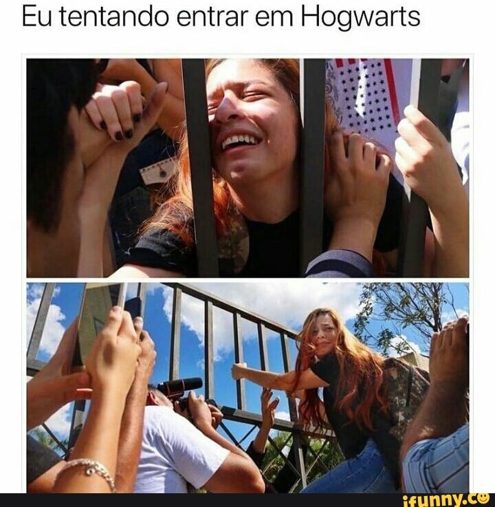 Eu tentando entrar em Hogwarts