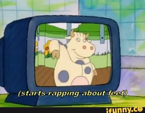 (starts rapping about feet)
