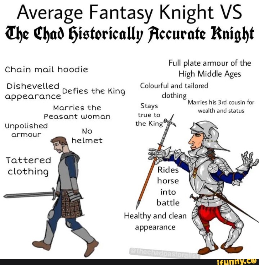 Average Fantasy Knight VS The Chad Historically Accurate Knight Full ...