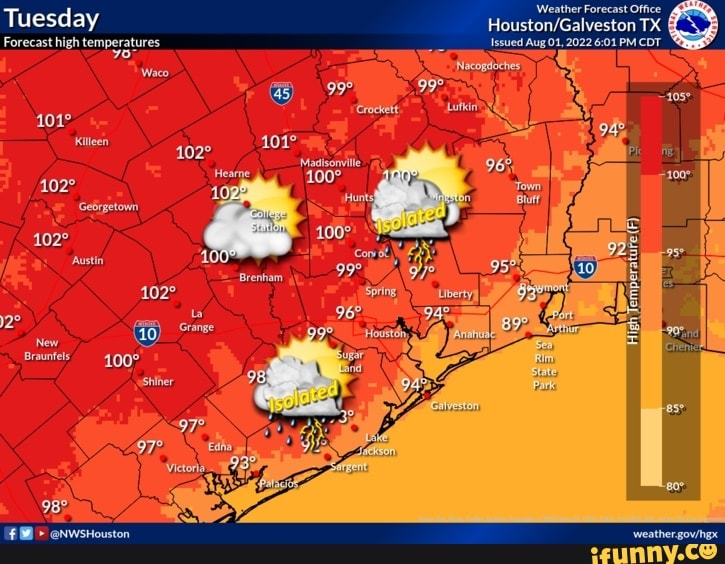Weather Forecast Office Tuesday TX Forecast high temperatures Issued