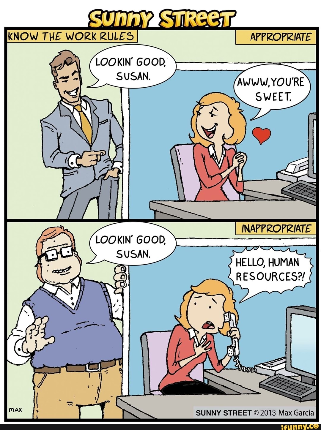 KNOW THE WORK RULES SURESI APPROPRIATE YOURE SWEET. INAPPROPRIATE HELLO ...