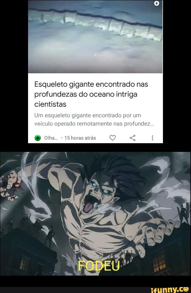 Esqueleto gigante encontrado nas profundezas do oceano intriga
cientistas
Um esqueleto gigante encontrado por um veículo operado remotamente nas profundez...