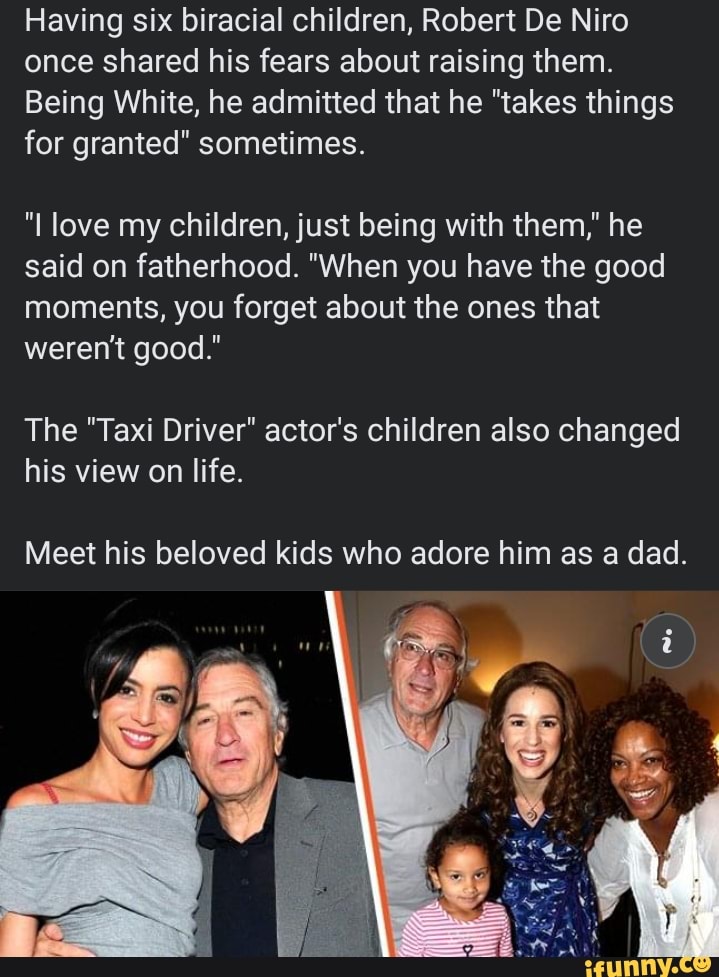 Having six biracial children, Robert De Niro once shared his fears(01)