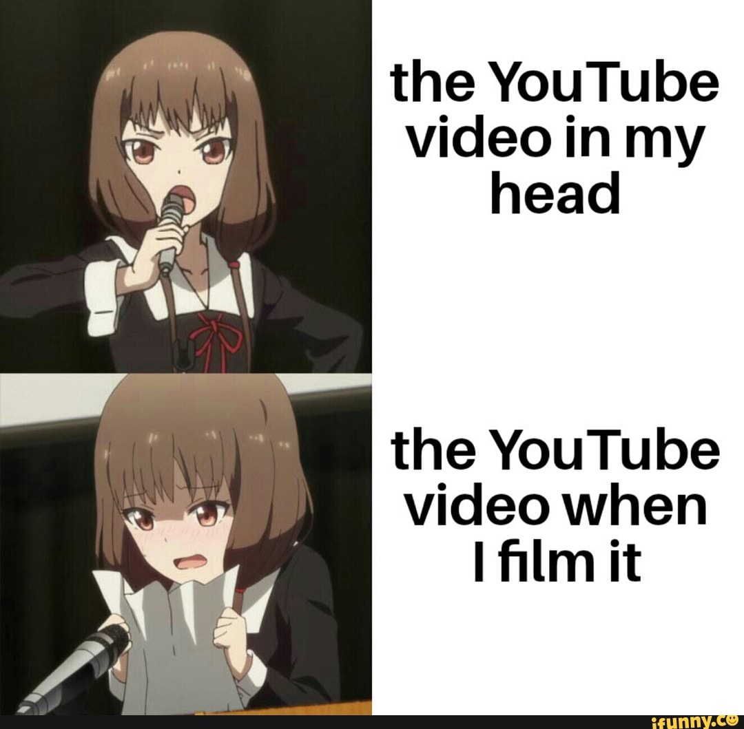 the YouTube
video in my
head
the YouTube
video when
I film it