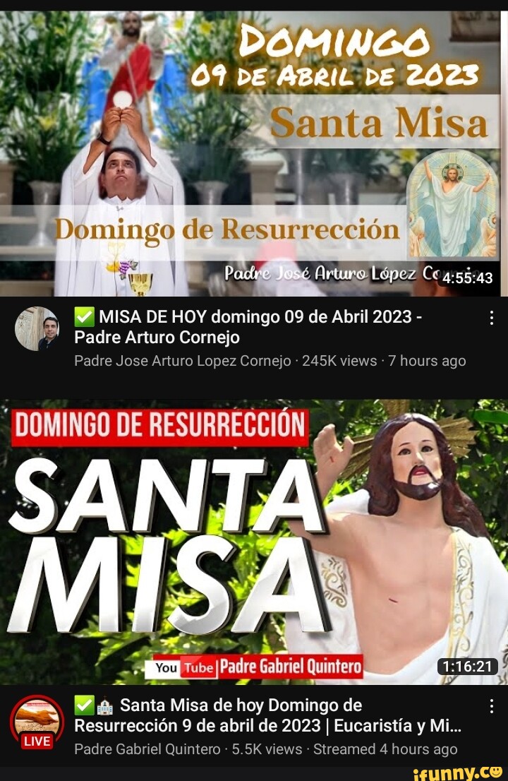 DOMINGO OF DE DE Santa Misa de MISA DE HOY domingo 09 de Abril 2023 - Padre