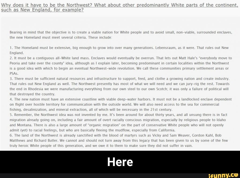 To be the Northwest? What about other predominantly V parts of the ...