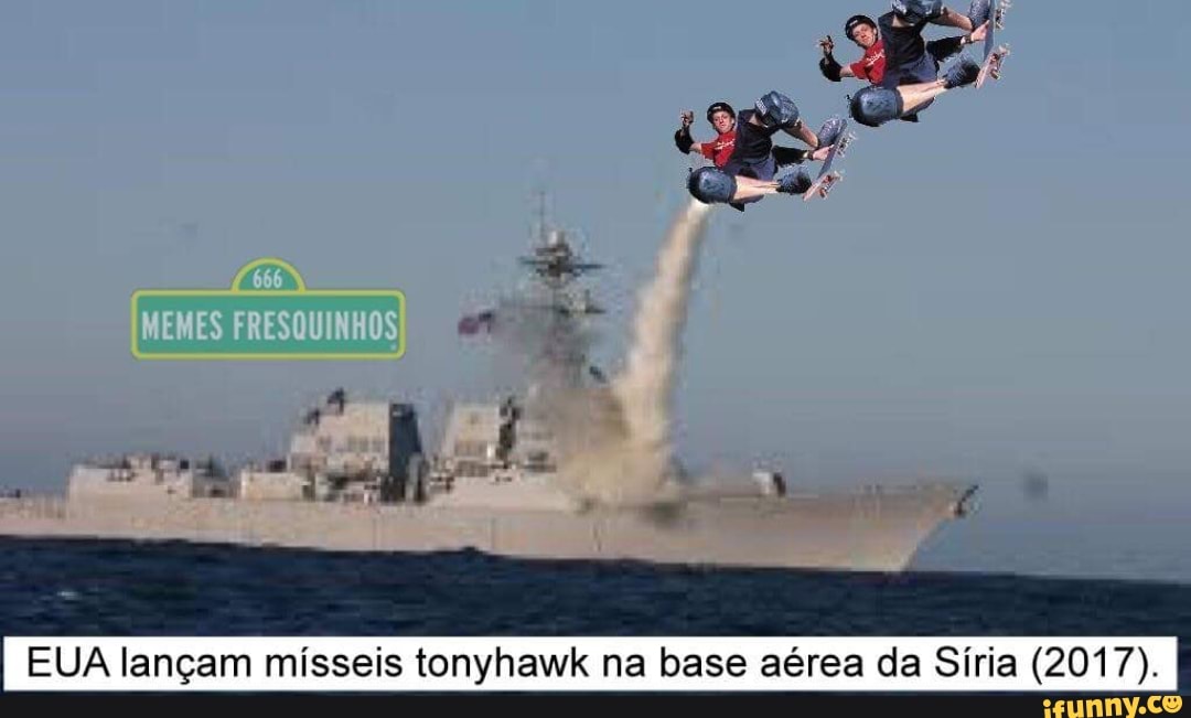 EUA lançam mísseis tonyhawk na base aérea da Síria (2017).