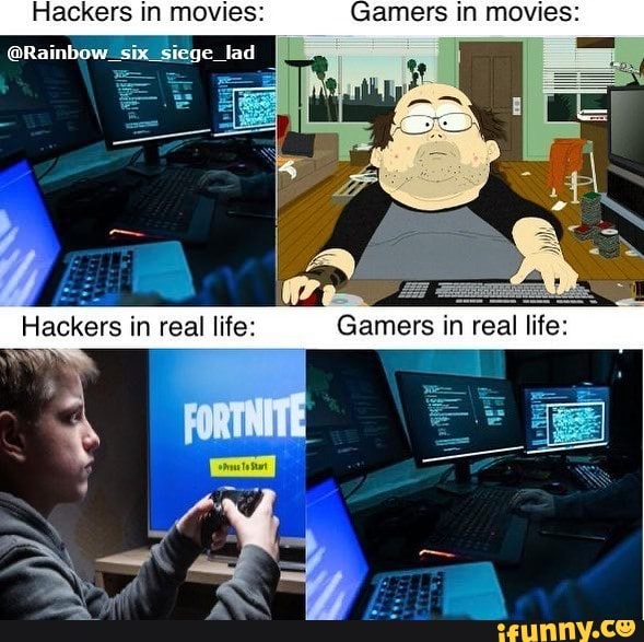 Hackers in movies: Gamers in movies: - iFunny