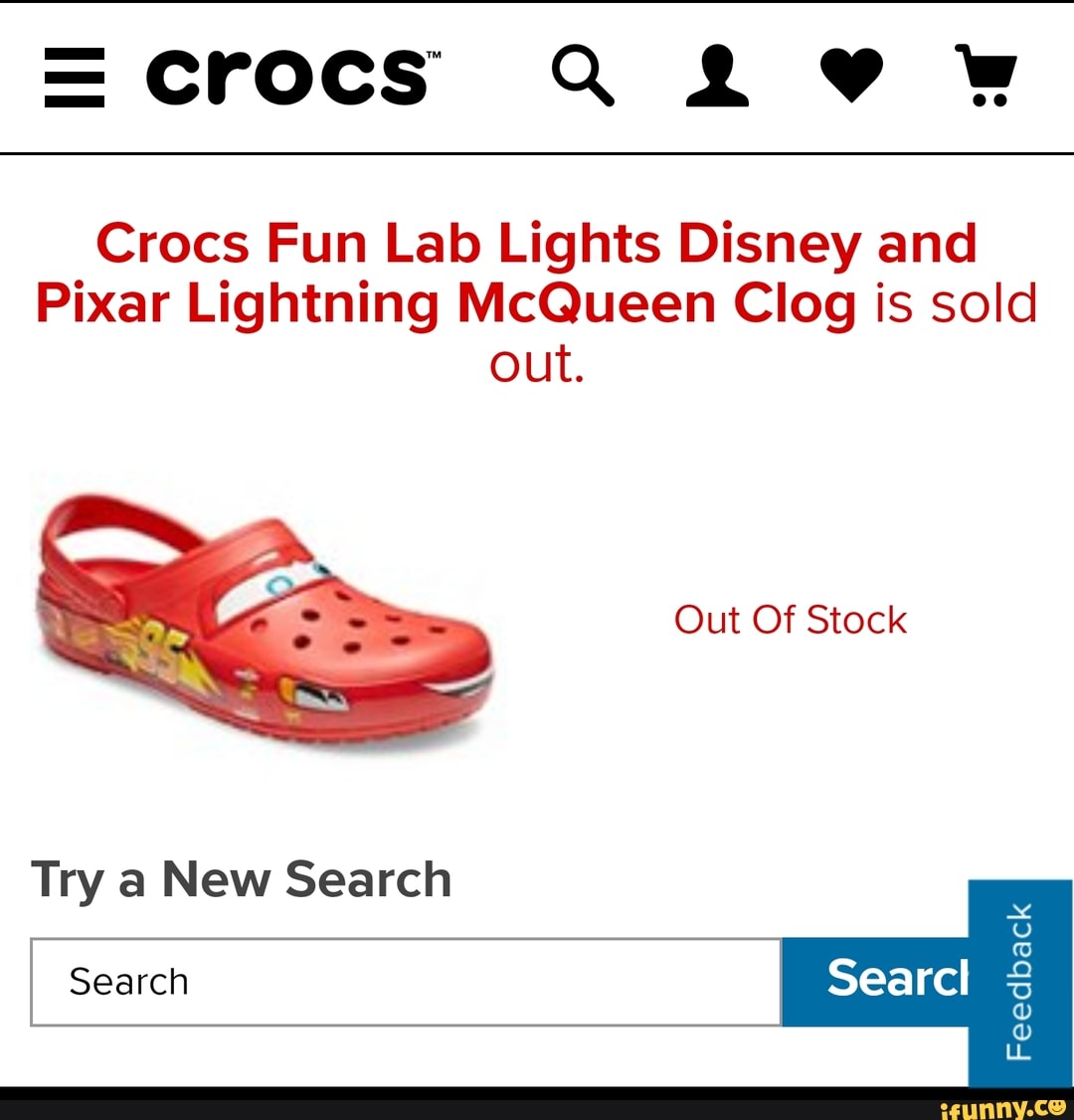 Crocs Fun Lab Lights Disney and Pixar Lightning McQueen Clog is sold ...