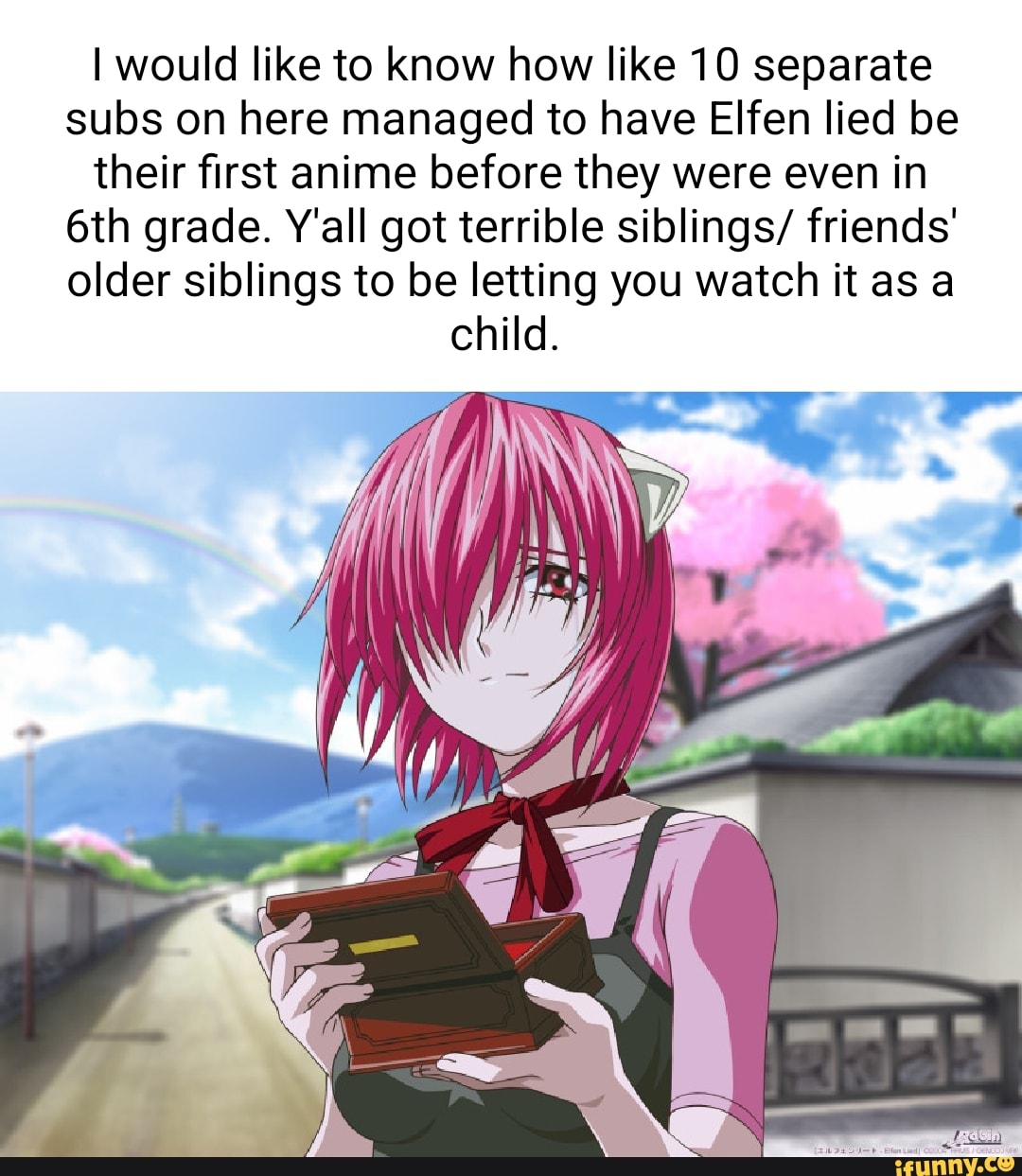 So my squeamish friend watched a episode of Elfen Lied with me