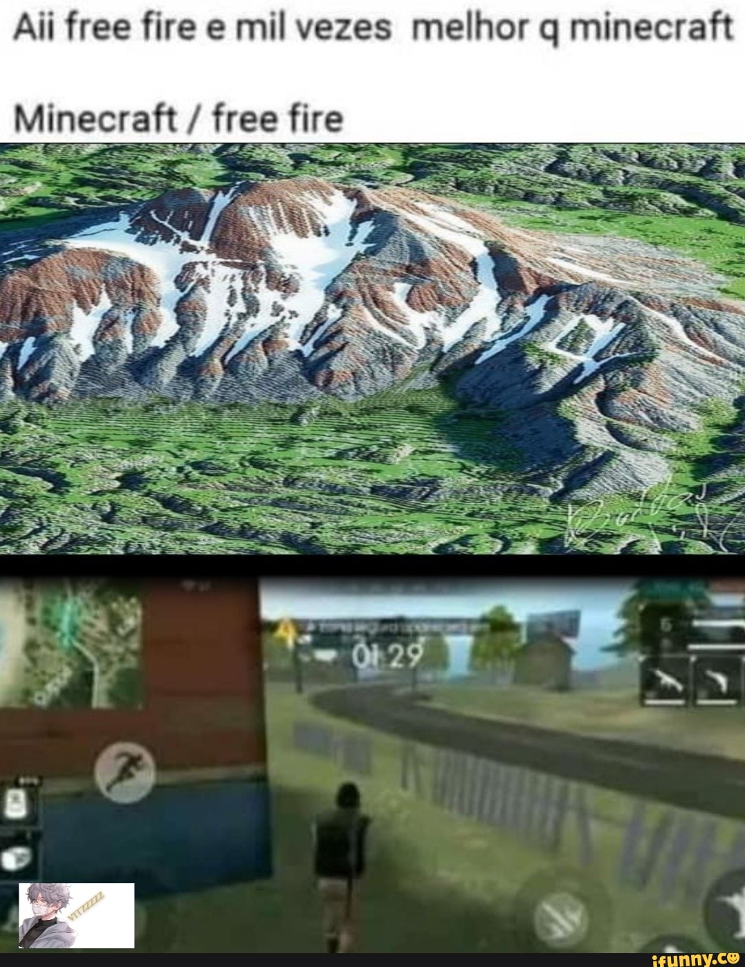 Aii free fire e mil vezes melhor q minecraft