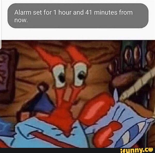 Alarm set for 1 hour and 41 minutes from now.
le