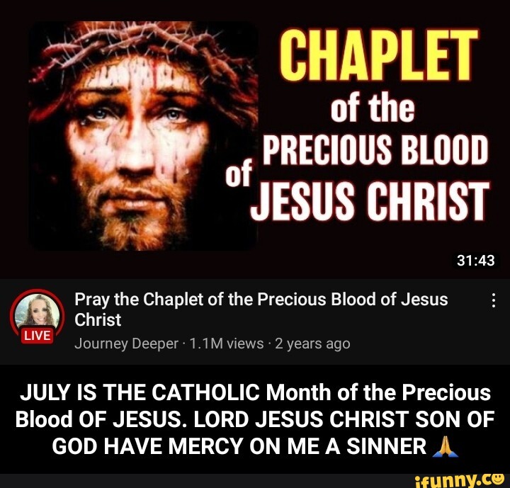 CHAPLET of the of PRECIOUS BLOOD {JESUS CHRIST Pray the Chaplet of the ...