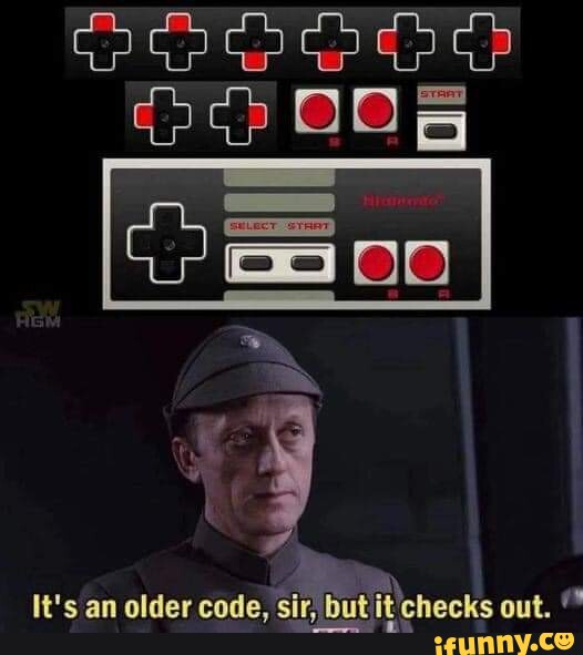 The Konami Code always checks out - It's an older code, : 'checks out ...