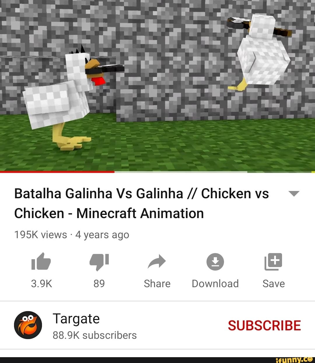 Batalha Galinha Vs Galinha Chickenvs =
Chicken
Minecraft Animation
195K views 4 years ago