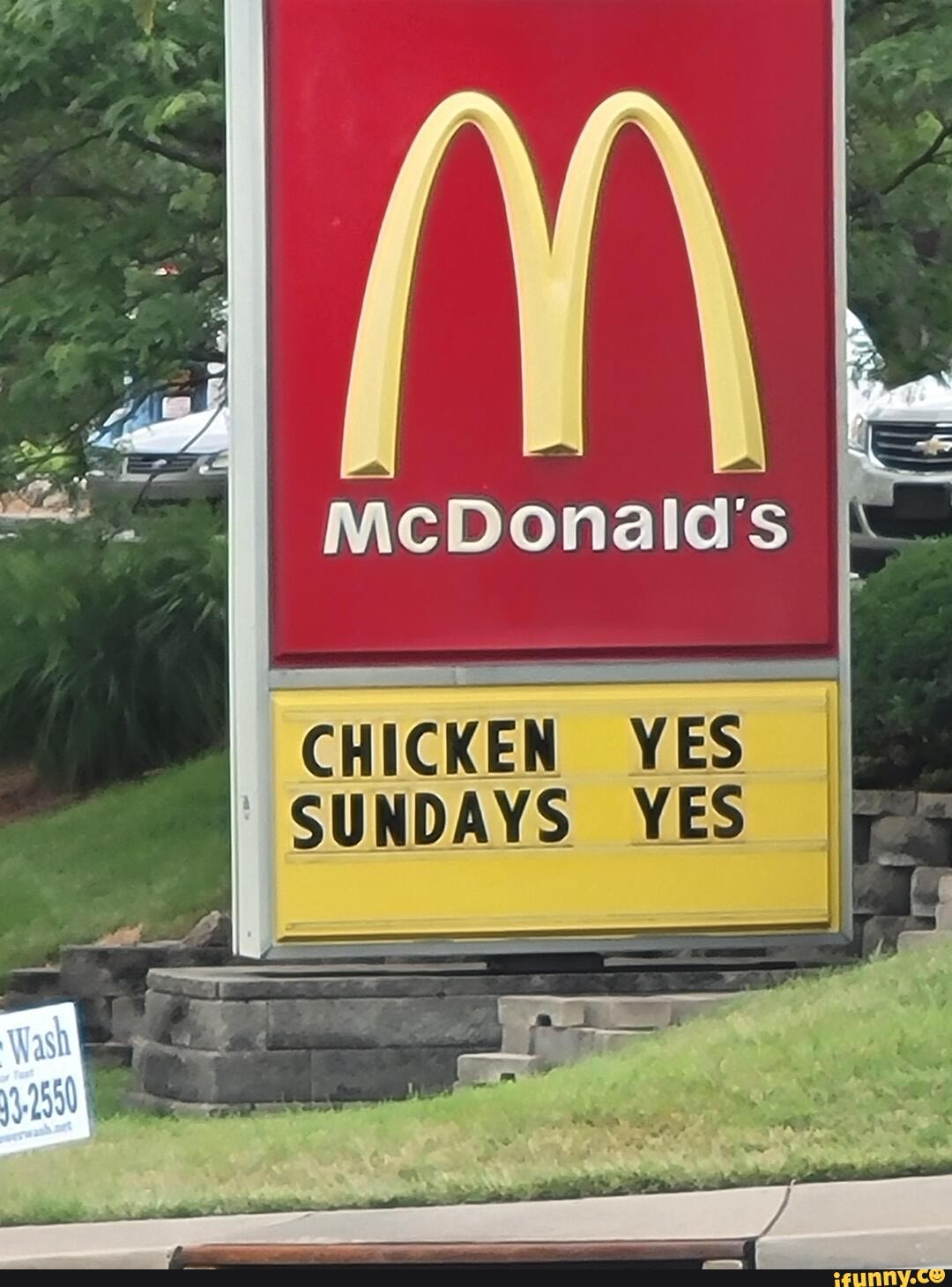 How the McDonald's near me gives ChickfilA the bird. McDonald's