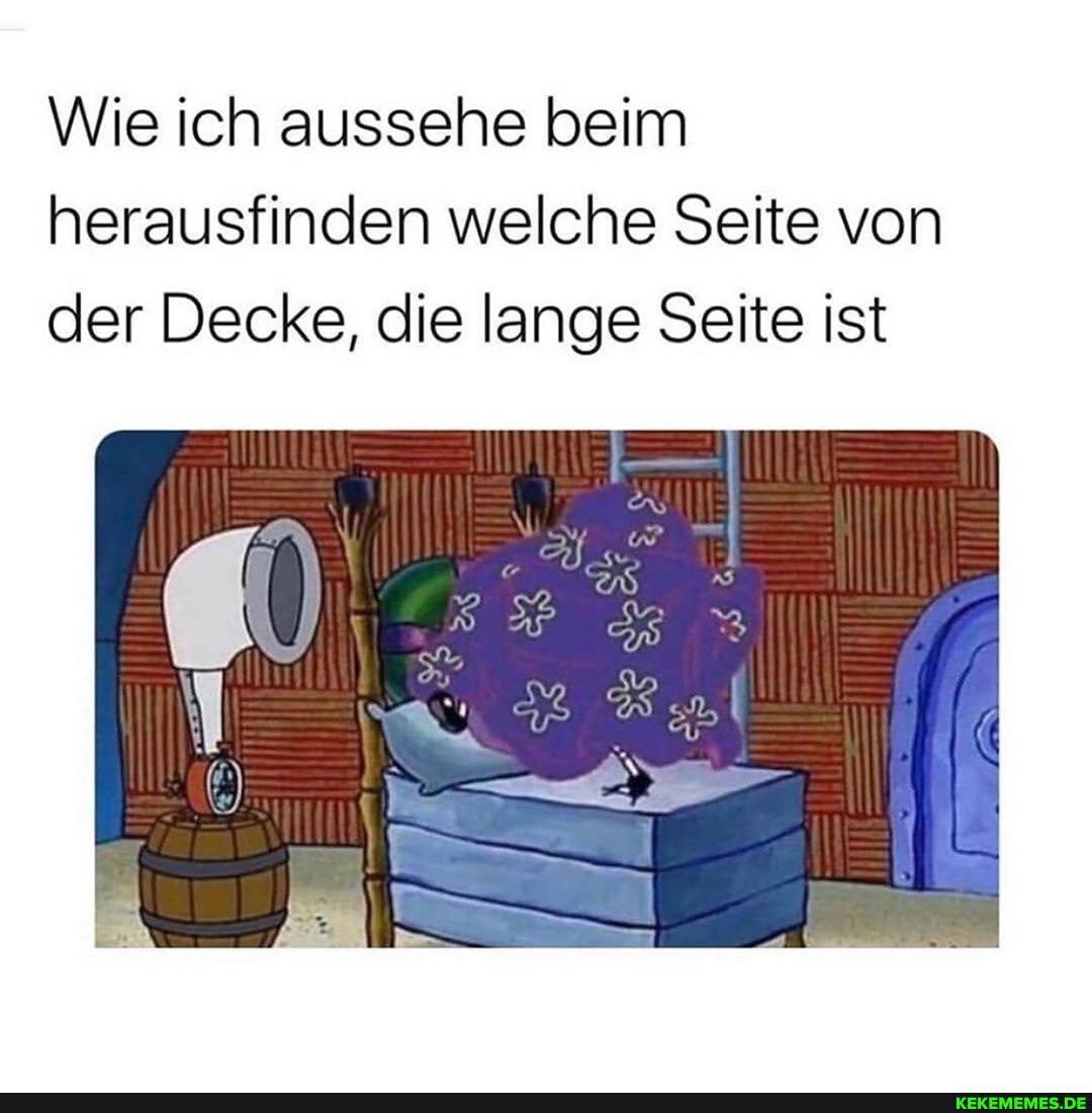 Wie ich aussehe beim herausfinden welche Seite von der Decke, die lange Seite ist