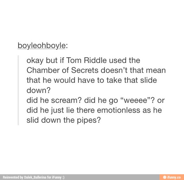 Okay But If Tom Riddle Used The Chamber Of Secrets Doesn t That Mean 