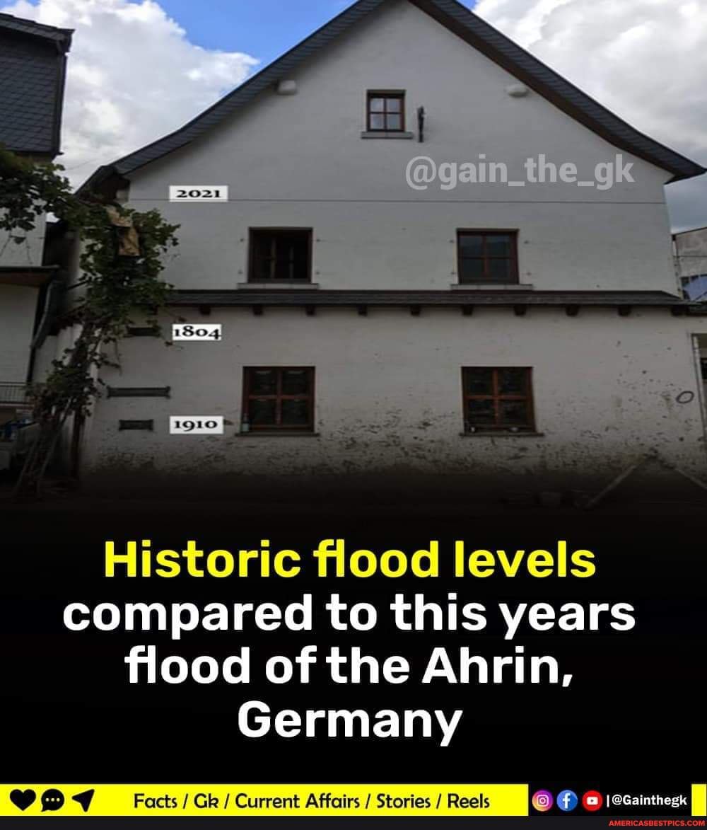 Historic flood levels compared to this years flood of the Ahrin