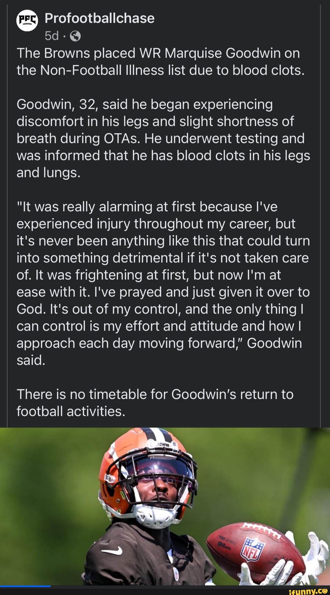 Pure bloods stay winning Search Sign in @ NFLY News Fantasy Football NFL  training camp: Browns WR Marquise Goodwin to miss time with blood clots in  legs and lungs Tyler Greenawalt staff